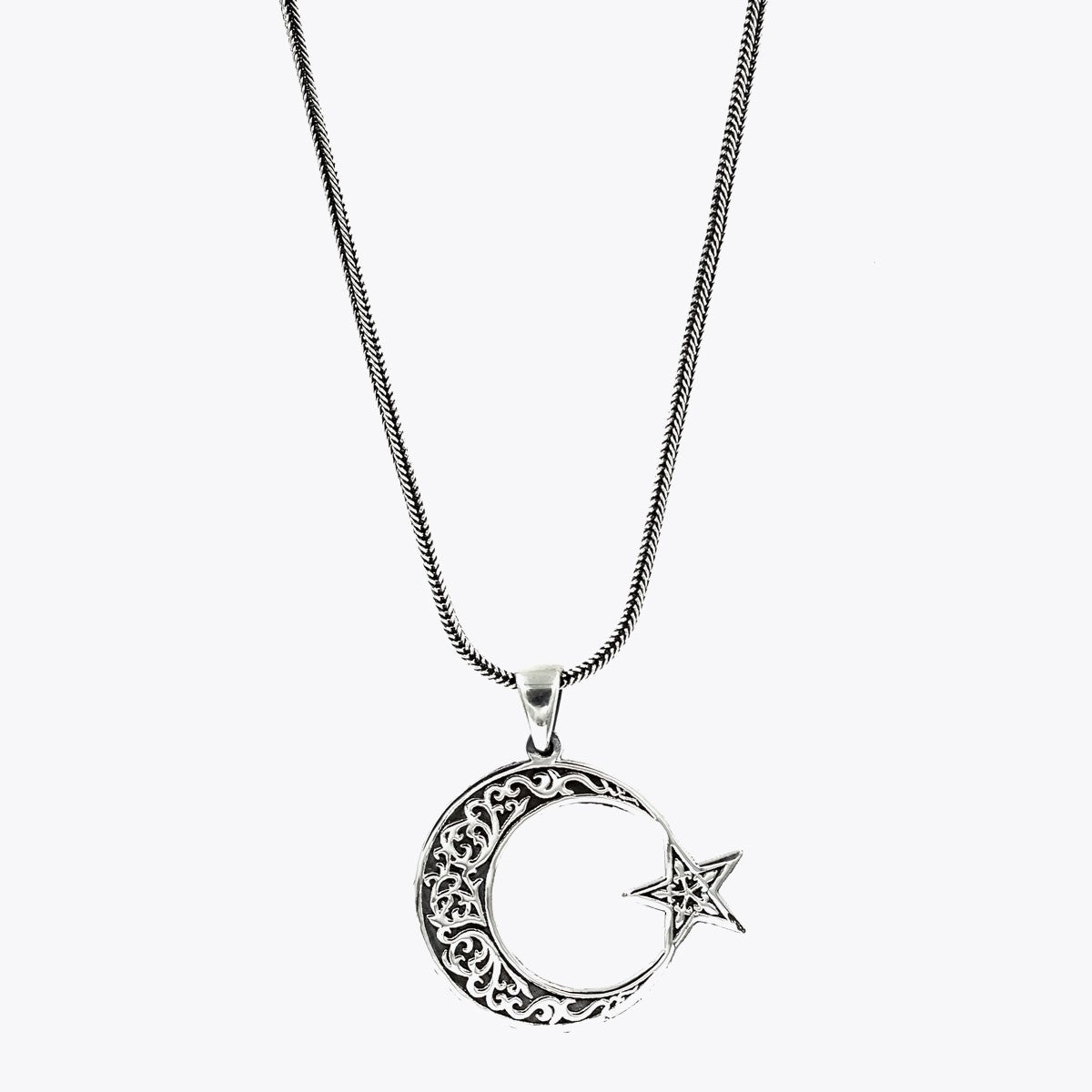 Moon Star Necklace in 925 Sterling Silver -3