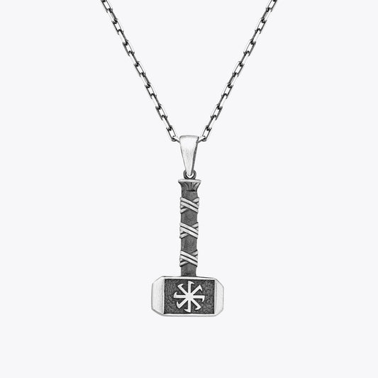 925 Sterling Silver Men's Thor's Hammer Necklace