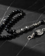 Crescent and Star & Silver Prayer Beads with Tughra Faceted Onyx Stone