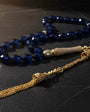 9mm x 7mm facade Original blue drop amber silver tassel tesbih