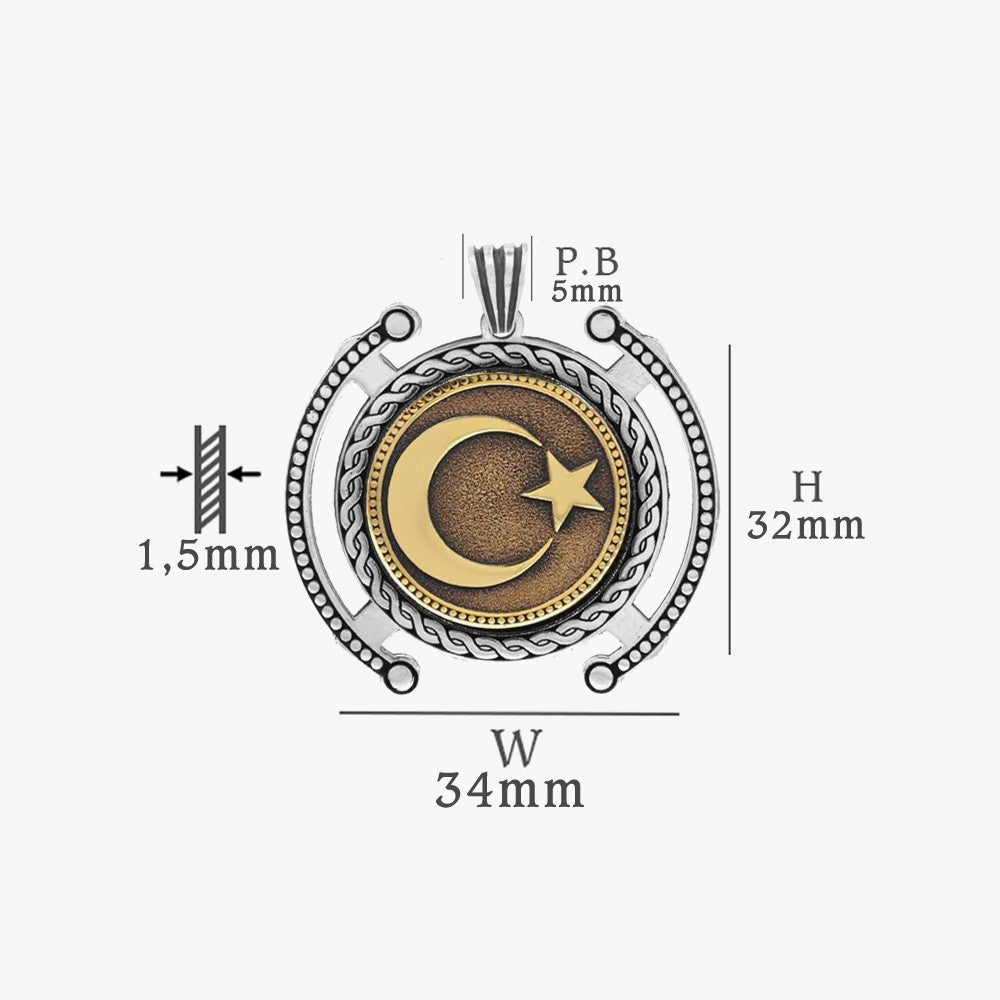 Ay Yıldız 925 Ayar Gümüş Kolye