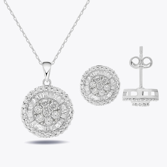 Diamond Style Necklace and Earring Set