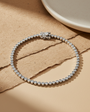 Diamond Style Zircon Stone Water Road Silver Bracelet