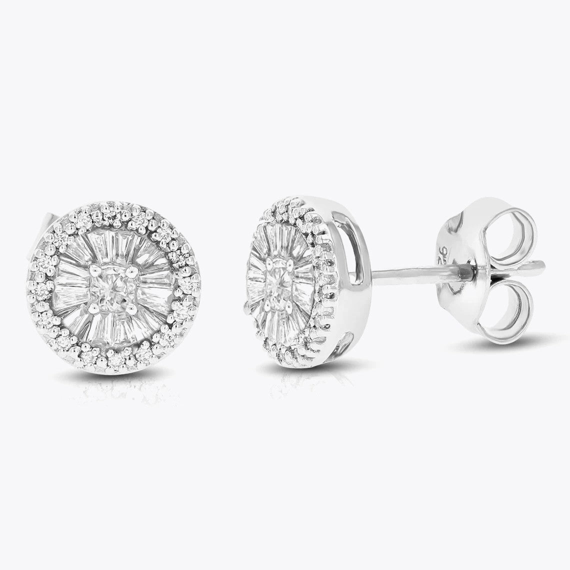 Diamond Style Silver Earring Set