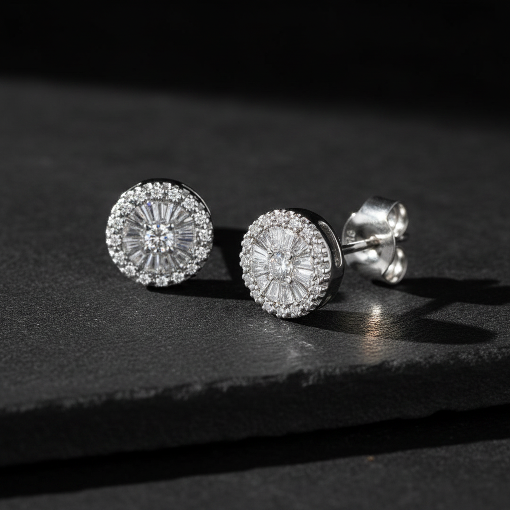 Diamond Style Gümüş Küpe Seti