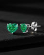 Green heart earrings