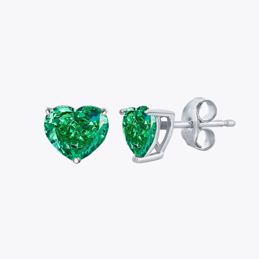 Green Heart Earrings