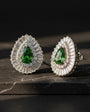 Damla Emerald Ice Cut Zircon and Fuzy Earrings