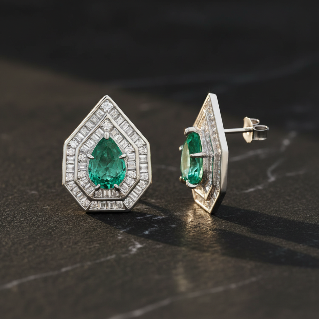 Ice Cut Zircon and Fuzy Earrings