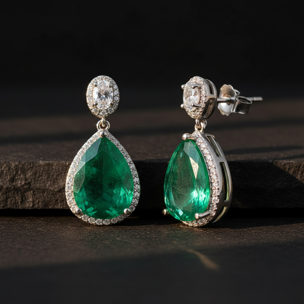 Boucles d'oreilles vertes
