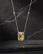 Diamond Style baguette silver necklace