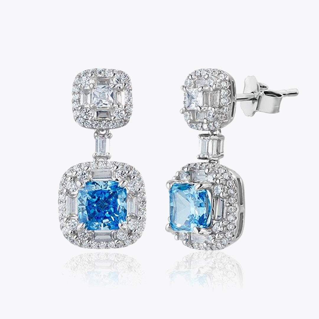 Boucles d'oreilles bleues aqua