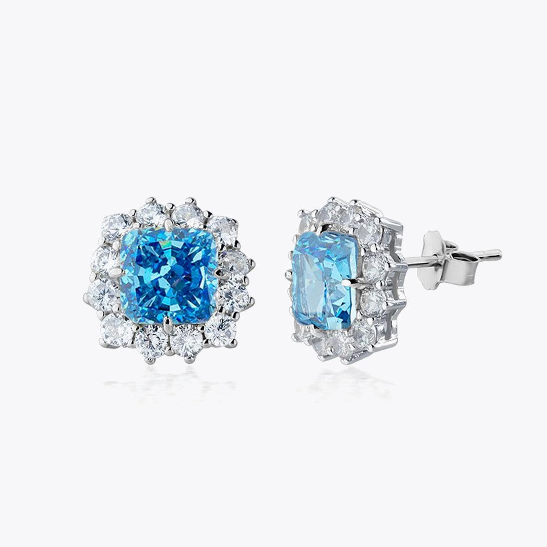 Boucles d'oreilles bleues aqua