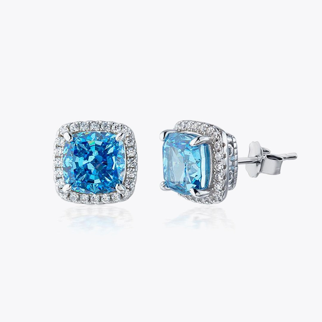 Boucles d'oreilles bleues aqua