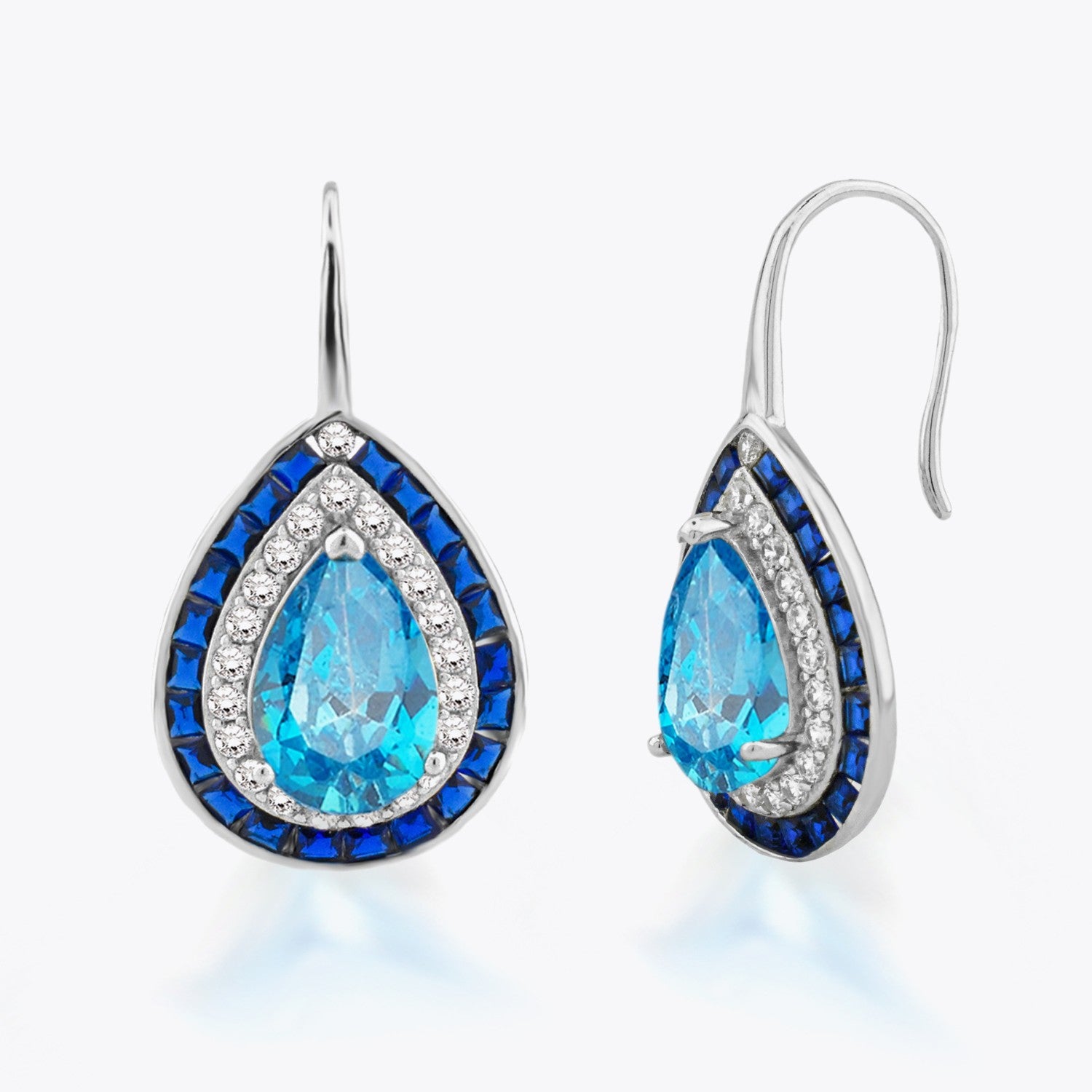 Boucles d'oreilles aqua bleu