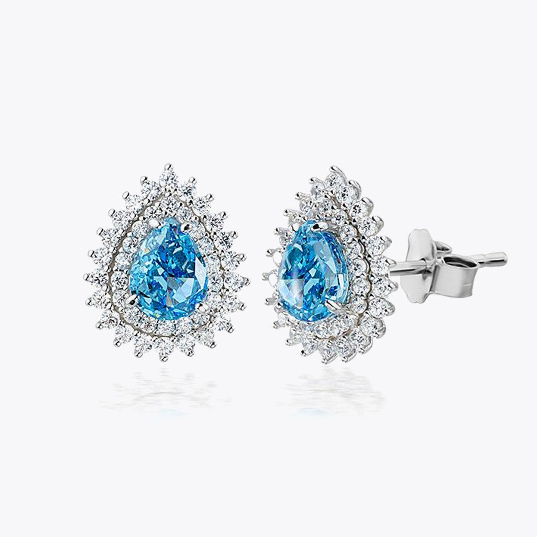 Boucles d'oreilles aqua bleu