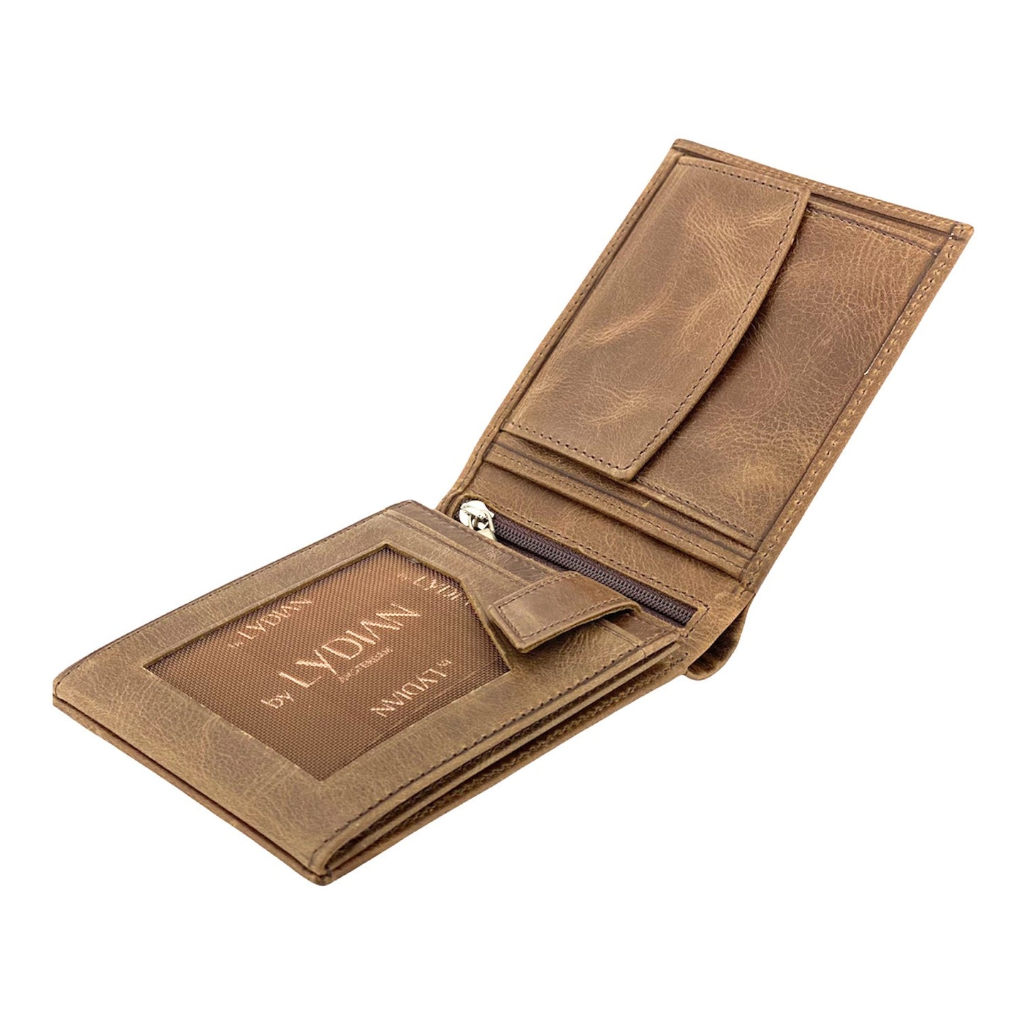 Wooden Boxed Leather Wallet and Watch Lighter Gift Set - Customizable