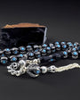 Hand Workmanship Blue Enamel Erzurum Oltu Silver Tesbih