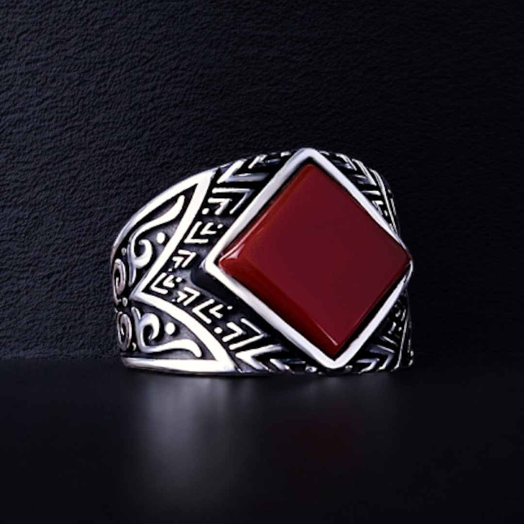 925 Sterling Silver Handmade Agate Stone Ring