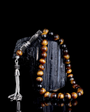 Zircon Stone Silver Tassel Tiger Kaplangözü Rosary - Wrist Boy
