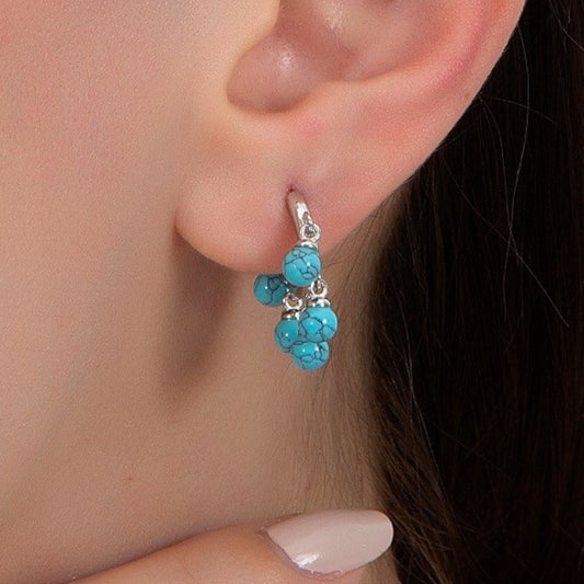 925 Sterling Silver Earrings with Turquoise Stones