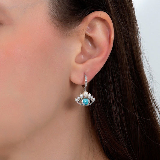 925 Sterling Silver Earrings with Turquoise Stones