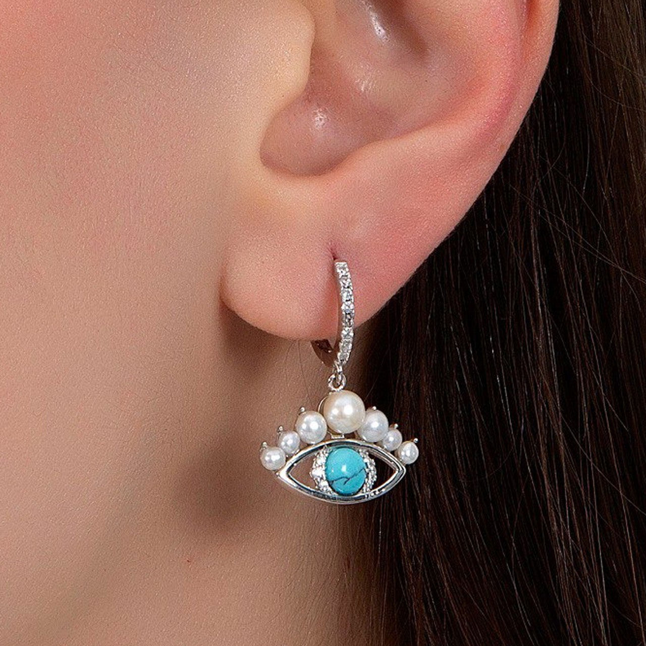 925 Sterling Silver Earrings with Turquoise Stones