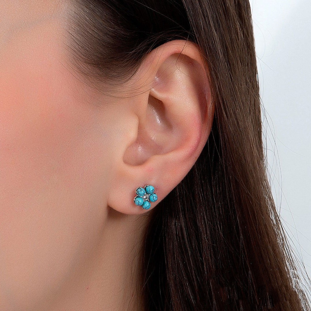 925 Sterling Silver Earrings with Turquoise Stones