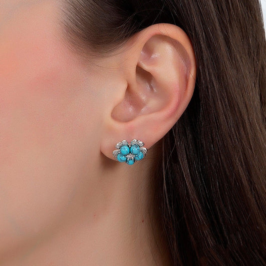 925 Sterling Silver Earrings with Turquoise Stones