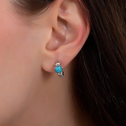 925 Sterling Silver Earrings with Turquoise Stones