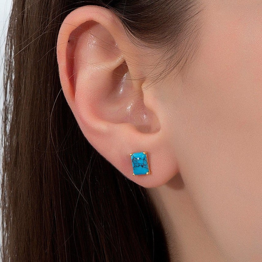 925 Sterling Silver Earrings with Turquoise Stones