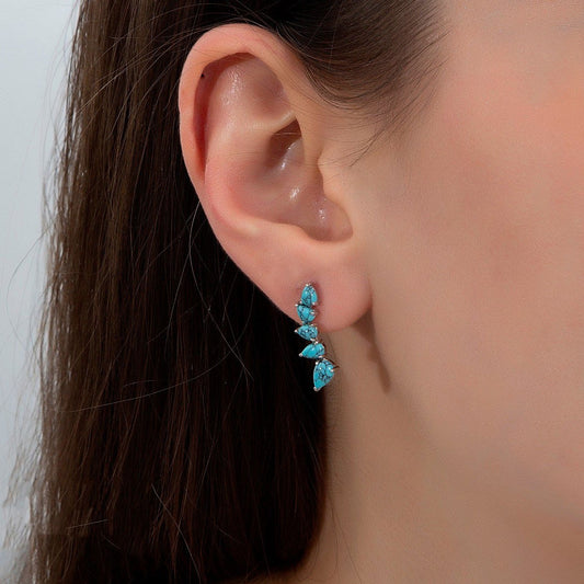 925 Sterling Silver Earrings with Turquoise Stones