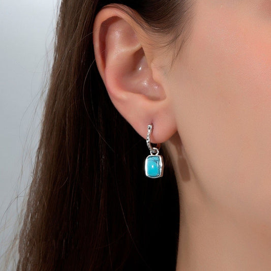 925 Sterling Silver Earrings with Turquoise Stones