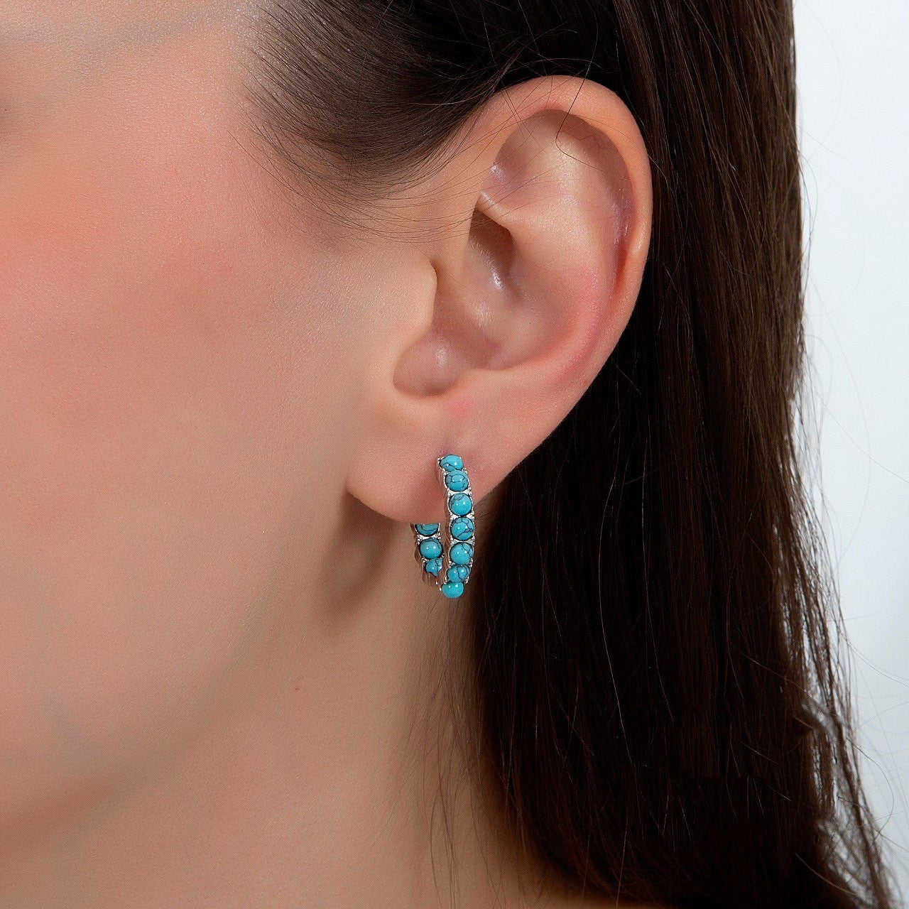 925 Sterling Silver Earrings with Turquoise Stones