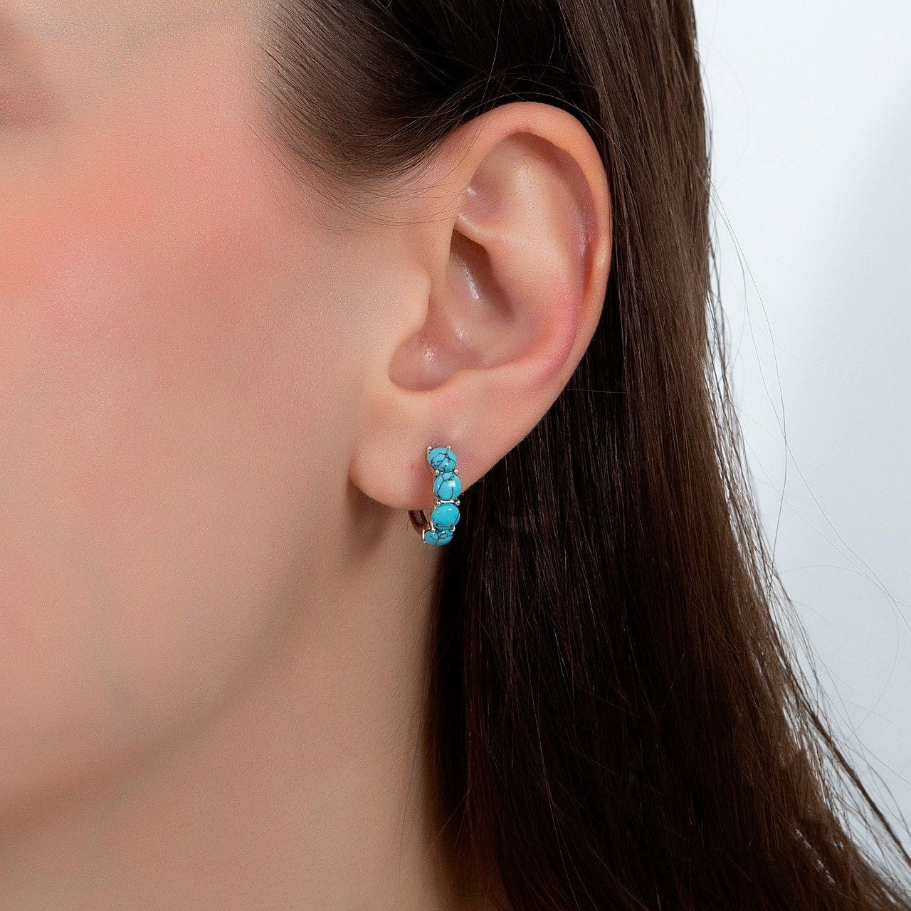 925 Sterling Silver Earrings with Turquoise Stones