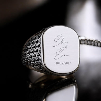 925 Anneau mâle en argent sterling -2