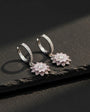 925 Sterling Silver Pink Lotus Flower Earrings