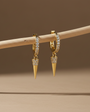 Edge doré - 925 boucles d'oreilles en argent sterling