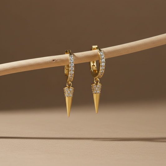 Golden Edge - 925 Sterling Silver Earrings