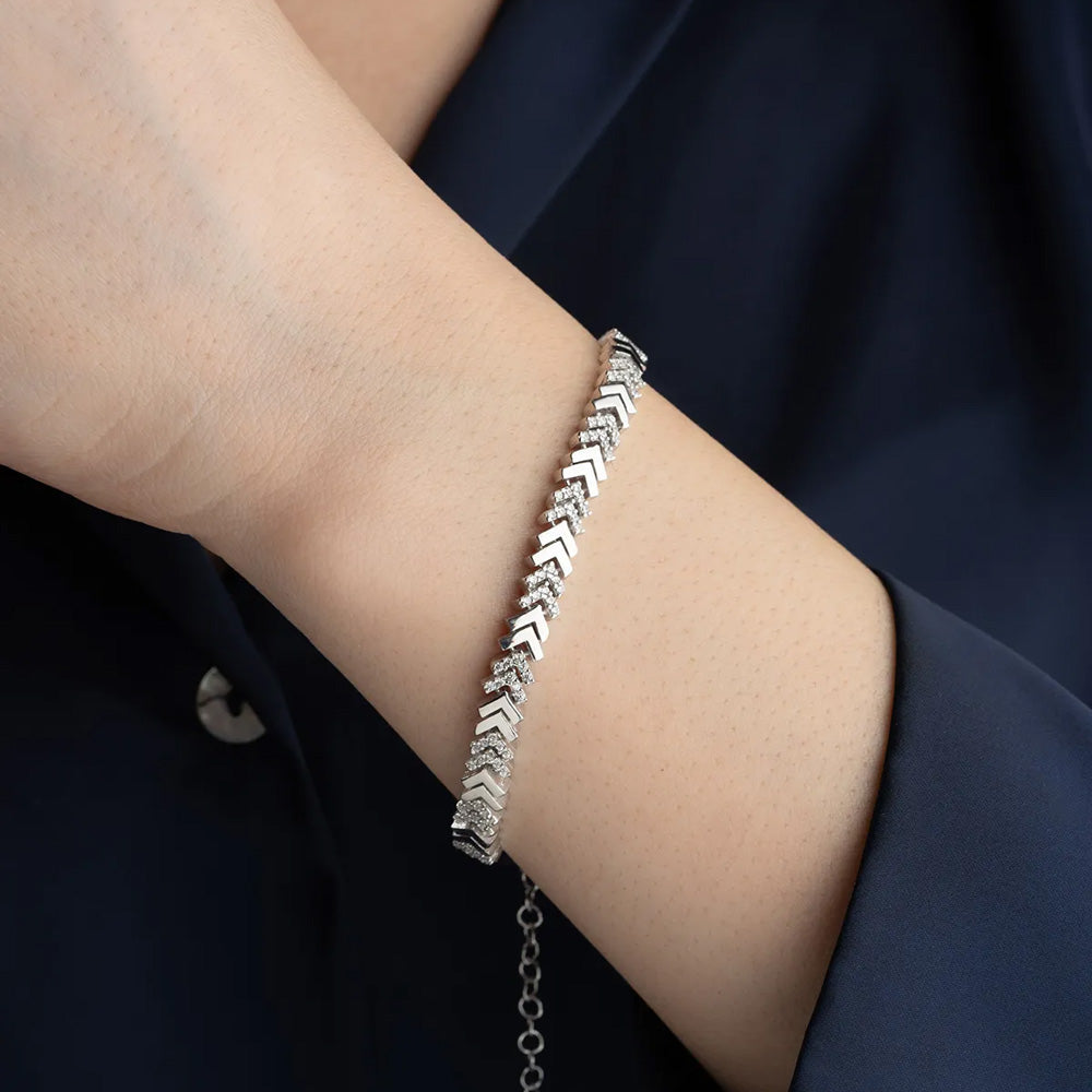 925 Sterling Silver Stone Bracelet