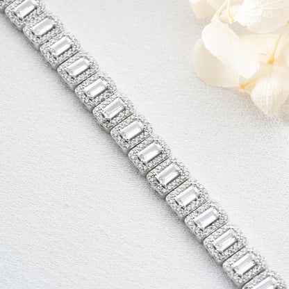 Bracelet en pierre de baguette - 925 argent sterling