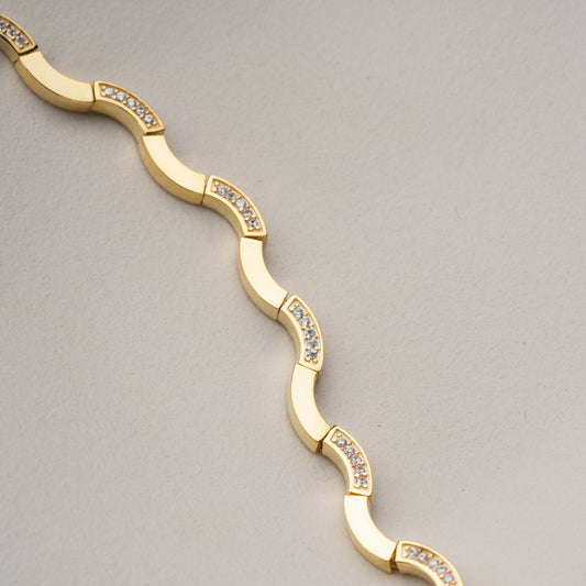 Ondine Wave Zirconia Bracelet | 925 Sterling Silver