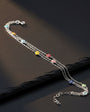 Three chains colored eye bracelet - 925 sterling silver