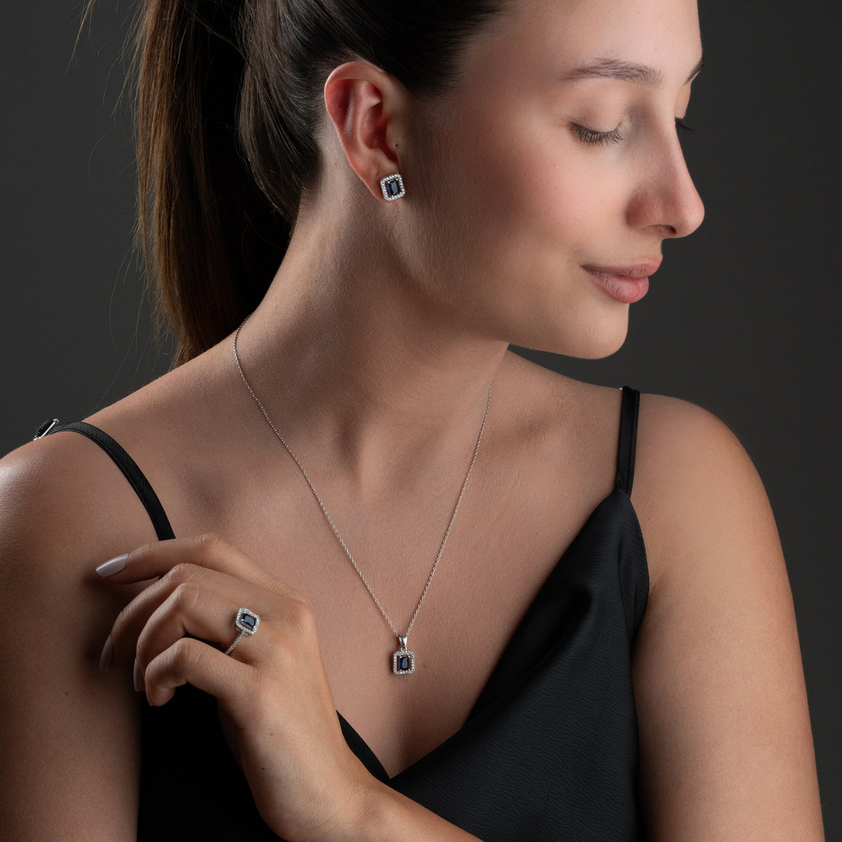Blue Aura Blue Zirconia Jewelry Set | 925 Sterling Silver