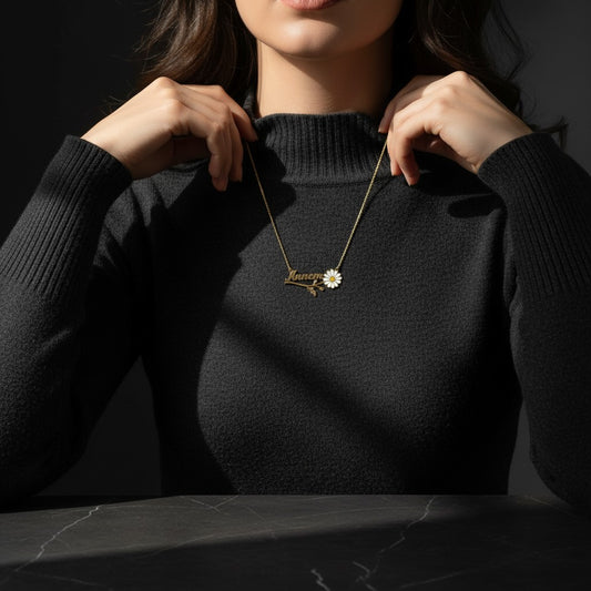 Anneler Günü Annem Yazılı Papatya Kolye