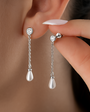 925 Sterling Silver Drop Pearl Earrings