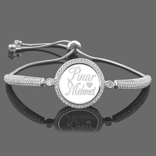 Personalized Silver Medallion Bracelet