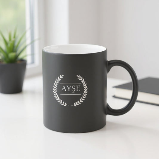 Personalized Black Porcelain Cup