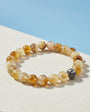 Citrine Stone Bracelet with Silver Letter
