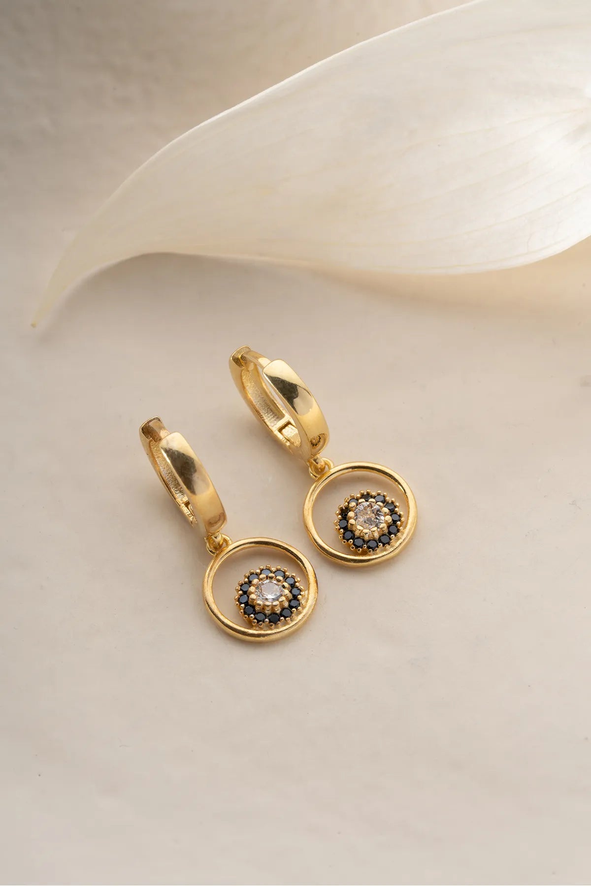 Blue Aura Nazar Creolen – 925er Silber